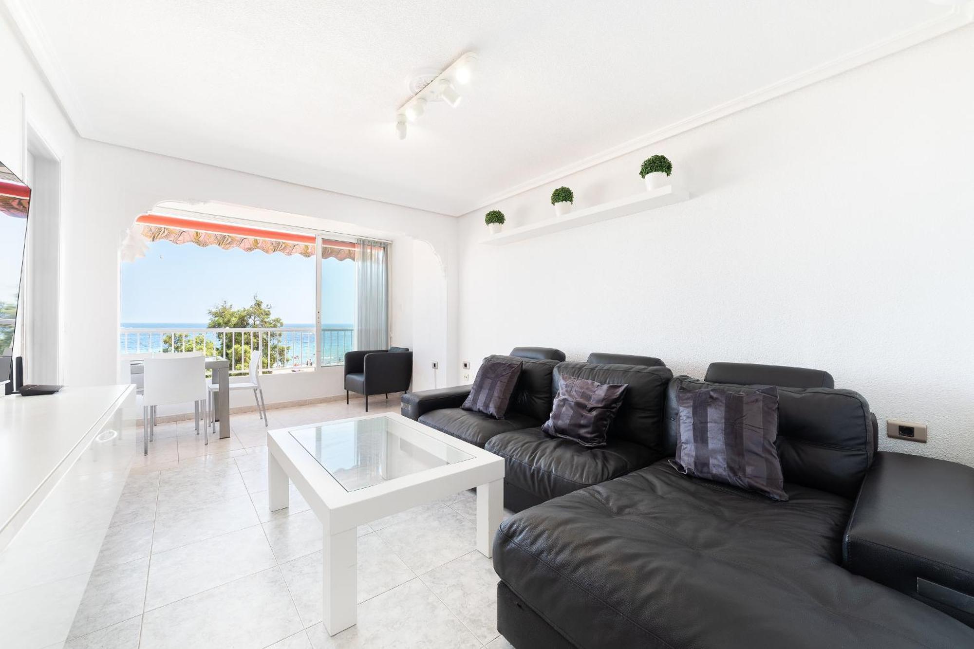 Luxury Primerisima Linea Playa Poniente Benidorm Con 6,5 Mts De Vistas Frontales Al Mar Exteriör bild